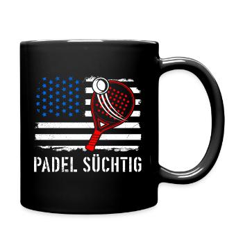 Padel Hobby PADEL SÜCHTIG Padel Spiel Lustiges - Tasse einfarbig - Schwarz - Rechts