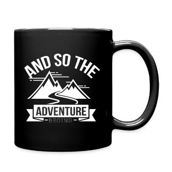 Début de l’aventure : Montagnes et Chemin - Mug uni - noir - Droite