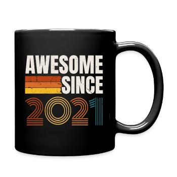 Großartig seit 2021 Retro Vintage Geburtstag - Tasse einfarbig - Schwarz - Rechts