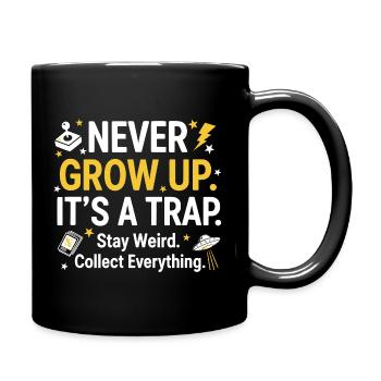 Grow Up Kidult Retro Collector - Full Colour Mug - black - Right