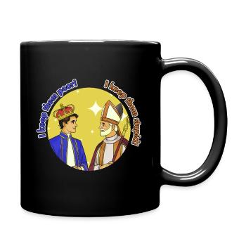 Roi et Évêque : Richesse vs Pauvreté - Mug uni - noir - Droite