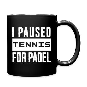 Tennis & Padel Hoodie or Cup for Padel Players - Full Colour Mug - black - Right