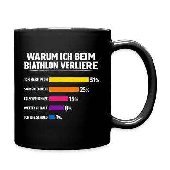 Biathlon Geschenk Für alle die verlieren - Tasse einfarbig - Schwarz - Rechts