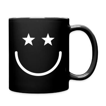 Design souriant – minimaliste et positif - Mug uni - noir - Droite