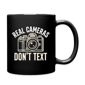 Les vraies caméras ne textent pas de déclaration - Mug uni - noir - Droite