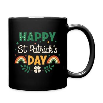 Frohen St. Patrick's Day Regenbogen - Tasse einfarbig - Schwarz - Rechts