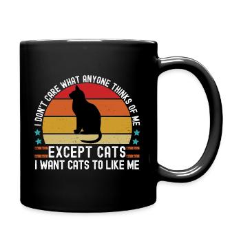 I Don’t Care Except Cats Funny Cat Lover - Mug uni - noir - Droite