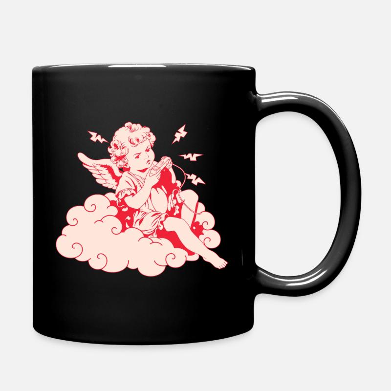Wütender Gaming Cherub – Lag Blitze - Tasse einfarbig - Schwarz