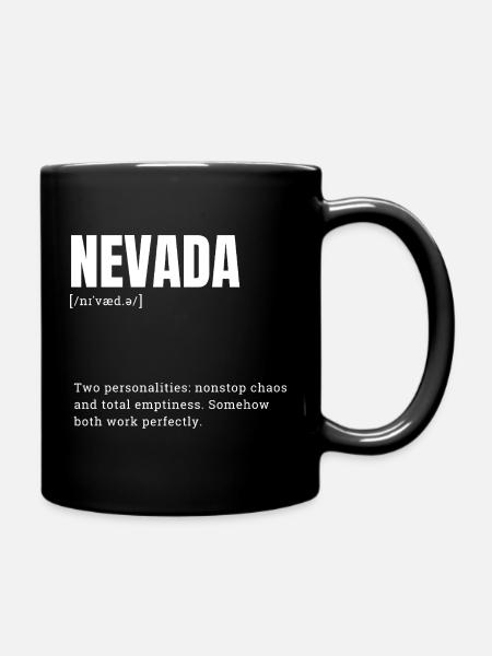 Nevada Dualität: Mutige Typografie Druck - Tasse einfarbig - Schwarz
