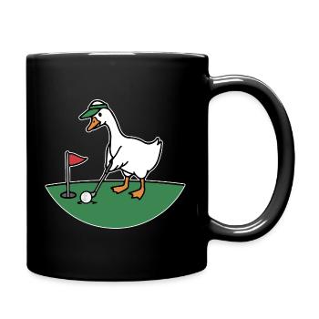 Golf duck in cartoon style - Full Colour Mug - black - Right