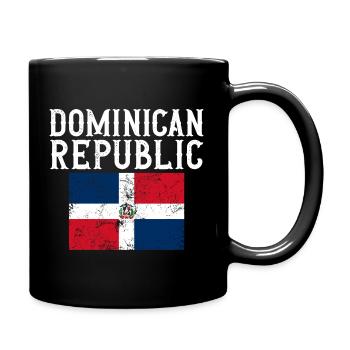 Dominican Republic Flag Souvenir - Full Colour Mug - black - Right