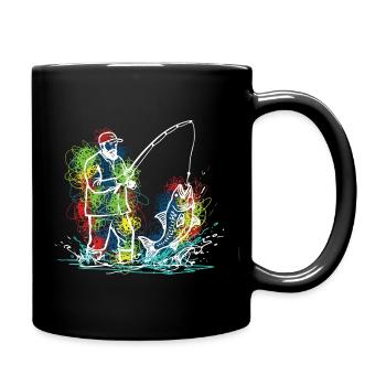 Fisherman Legend Pêcheur Poisson - Mug uni - noir - Droite