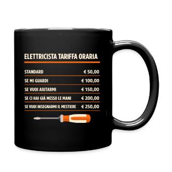 Farce drôle d’électricien horaire - Mug uni - noir - Droite