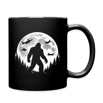 Bigfoot Flugzeuge - Tasse einfarbig - Schwarz - Rechts
