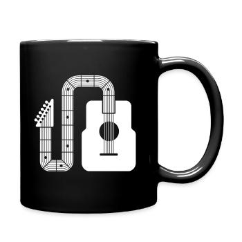 Minimalist Abstract Shape Acoustic Guitar - Full Colour Mug - black - Right