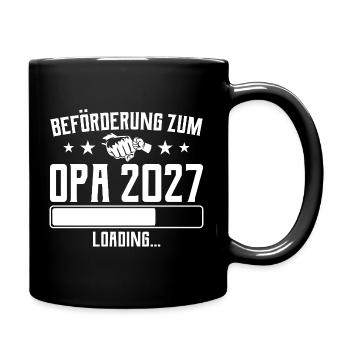 Beförderung zum Opa 2027 Loading Geschenk - Tasse einfarbig - Schwarz - Rechts
