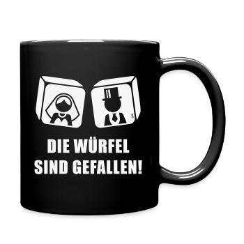 Die Würfel Sind Gefallen! JGA Hochzeit Brautpaar W - Tasse einfarbig - Schwarz - Rechts