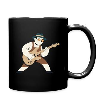 Héros de la guitare en tenue vintage - Mug uni - noir - Droite