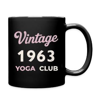 Vintage 1963 Yoga Club Retro Birth Year Vintage - Full Colour Mug - black - Right