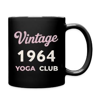 Vintage 1964 Yoga Club Retro Birth Year Vintage - Full Colour Mug - black - Right