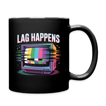 Lag Happens | Online Gaming Ping Humor - Full Colour Mug - black - Right