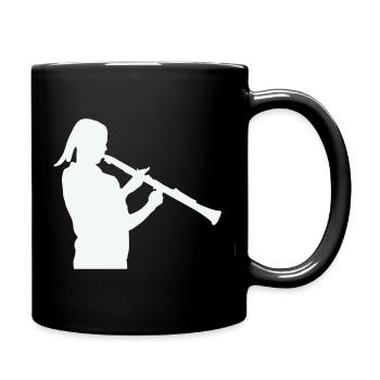 Silhouette avec clarinette - Mug uni - noir - Droite