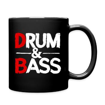 Drum & Bass / Rum & Ass Distressed - Full Colour Mug - black - Right