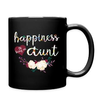 Floral Aunt Shirt Cute Aunt Gift for Her - Full Colour Mug - black - Right