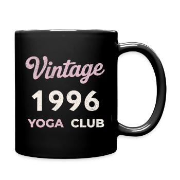 Vintage 1996 Yoga Club Retro Birth Year Vintage - Full Colour Mug - black - Right