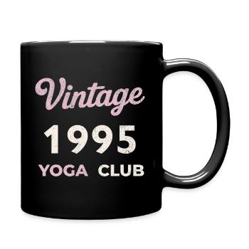 Vintage 1995 Yoga Club Retro Birth Year Vintage - Full Colour Mug - black - Right