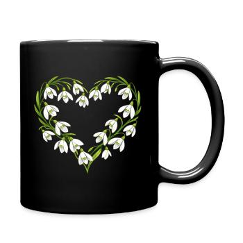 Illustration de la couronne de cœur de perce-neige - Mug uni - noir - Droite