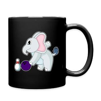 Elefant Bowling Bowlingkugel Pin - Tasse einfarbig - Schwarz - Rechts