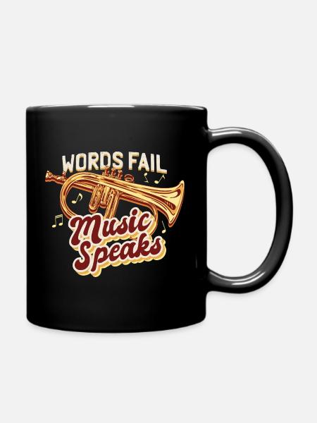 Flügelhorn Musik - Tasse einfarbig - Schwarz