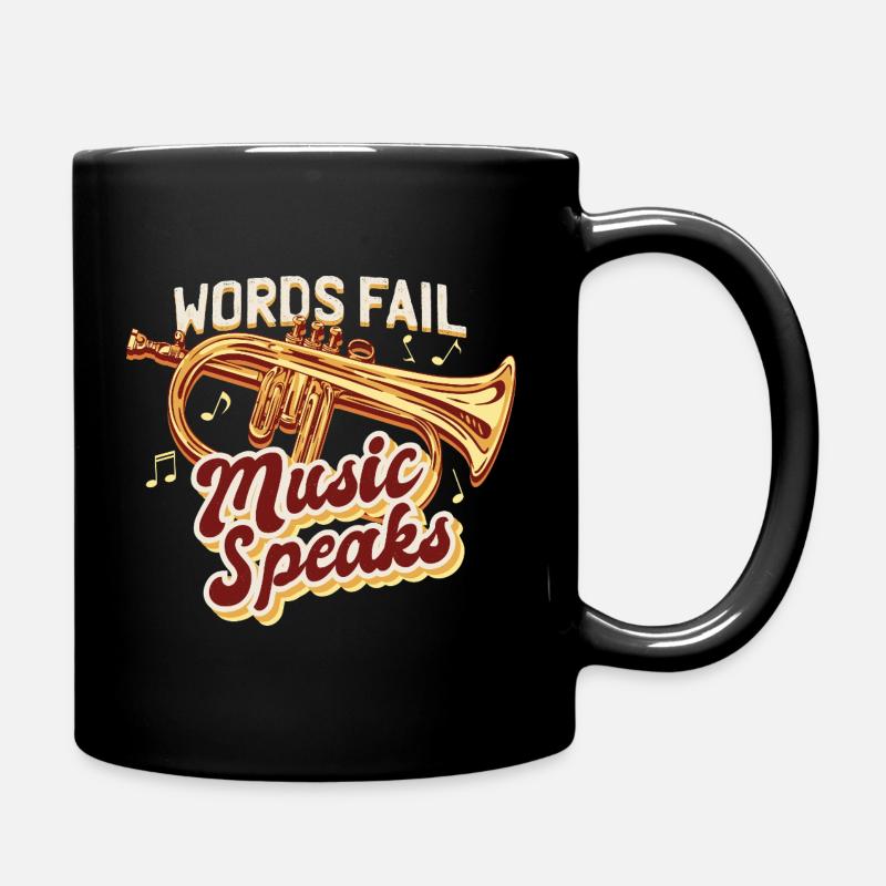 Flügelhorn Musik - Tasse einfarbig - Schwarz