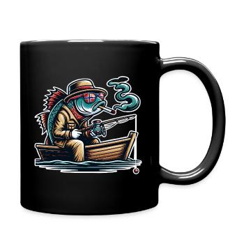 Fishing Norway Funny Fish - Full Colour Mug - black - Right