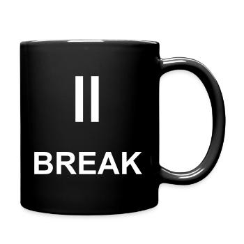 Pause sign "BREAK" – minimalist work & ch - Full Colour Mug - black - Right