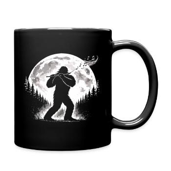Bigfoot Flute Player - Full Colour Mug - black - Right