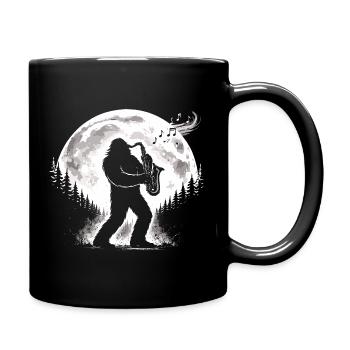 Bigfoot Saxophonist - Tasse einfarbig - Schwarz - Rechts