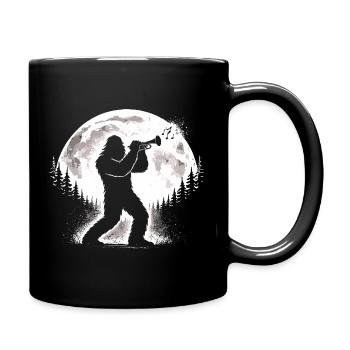 Bigfoot joue de la trompette - Mug uni - noir - Droite