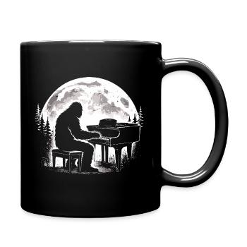 Bigfoot Klavierspieler - Tasse einfarbig - Schwarz - Rechts