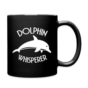 Dolphin Whisperer Ocean Lover Graphic - Full Colour Mug - black - Right