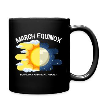 March Equinox Equal Day And Night Ostara - Full Colour Mug - black - Right