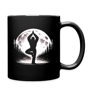 Bigfoot Yoga Pose - Tasse einfarbig - Schwarz - Rechts