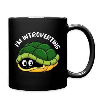 Dessin animé mignon de la carapace de tortue cachée - Mug uni - noir - Droite
