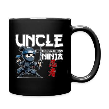 Uncle Of The Birthday Ninja Birthday Funny - Full Colour Mug - black - Right