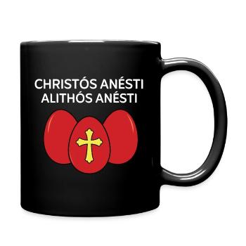 Christos Anesti Alithos Anesti Greek Easter - Full Colour Mug - black - Right