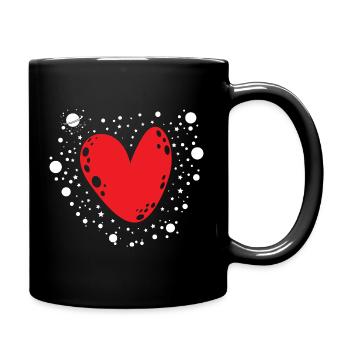 Symbole d’amour de la Saint-Valentin avec un grand cœur rouge mignon - Mug uni - noir - Droite