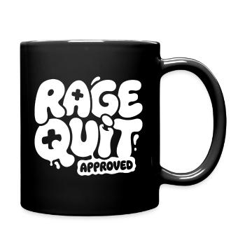 Rage Quit Approved Gaming Design - Full Colour Mug - black - Right