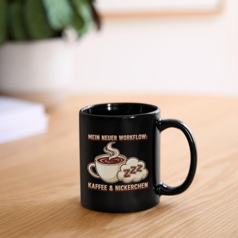 Kaffee Nickerchen Workflow Tasse einfarbig