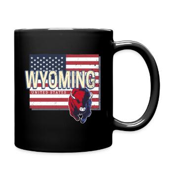 Wyoming United States Retro Map USA - Full Colour Mug - black - Right